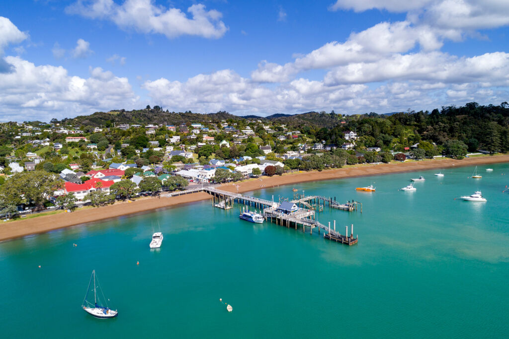 Aerial view of Russell, Bay of Islands, Northland New Zealand